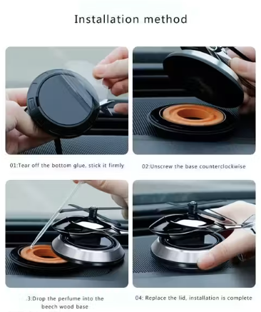 Helicopter Solar Car Perfume Diffuser – Alloy Air Freshener with Spinning Blades