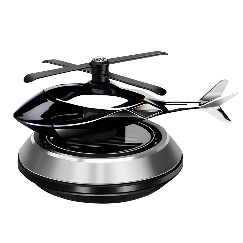 Helicopter Solar Car Perfume Diffuser – Alloy Air Freshener with Spinning Blades