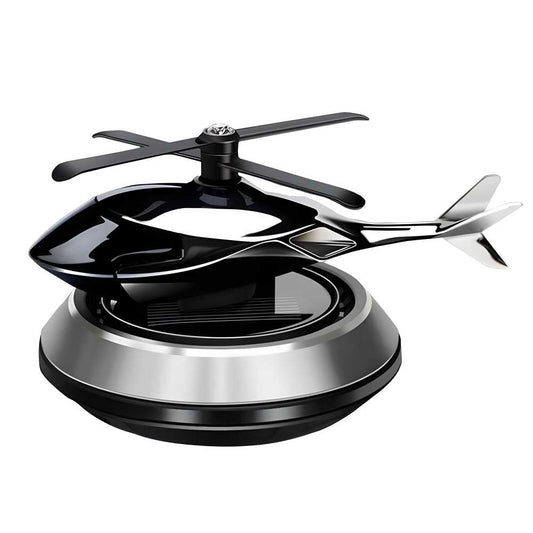 Helicopter Solar Car Perfume Diffuser – Alloy Air Freshener with Spinning Blades